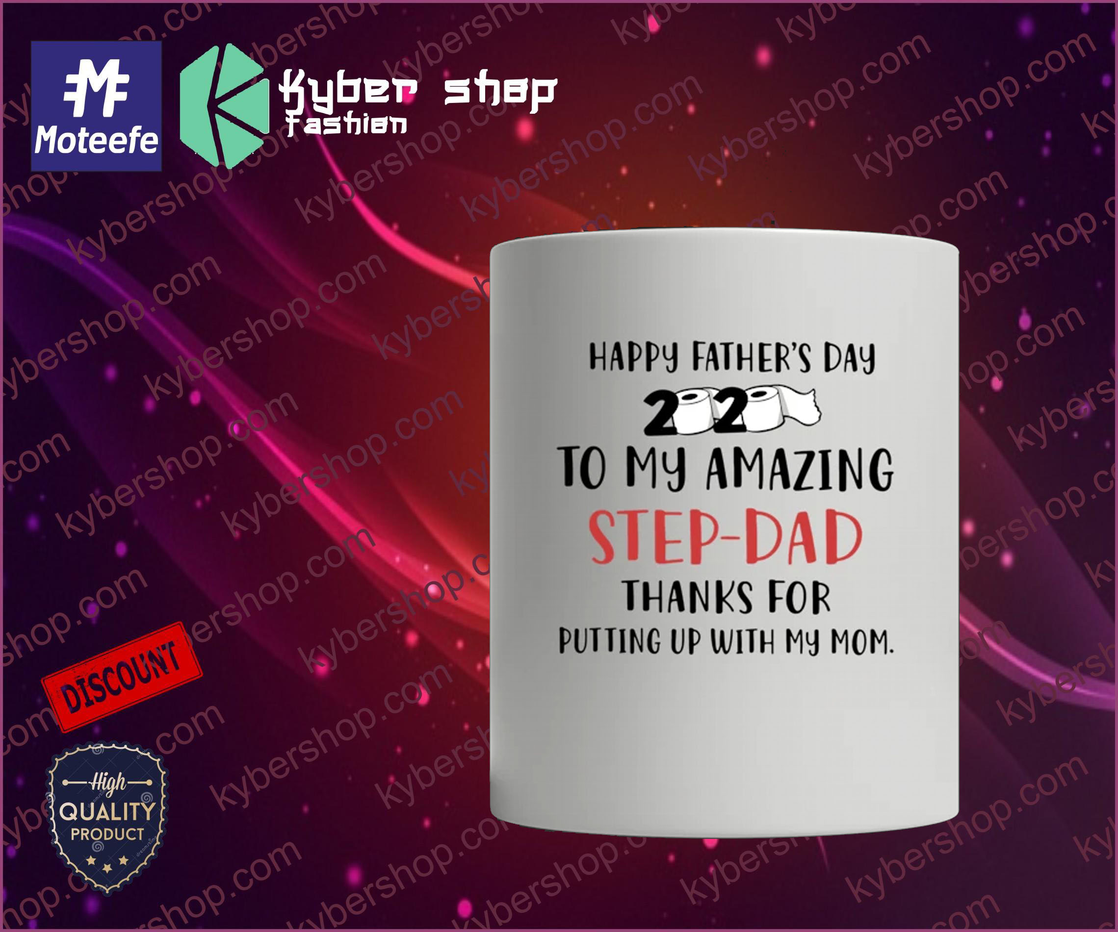 Happy father's day 2020 to my amazing step dad thanks for putting up with my mom mug 4 Happy fathers day to my amazing step dad thanks for putting up with my mom mug