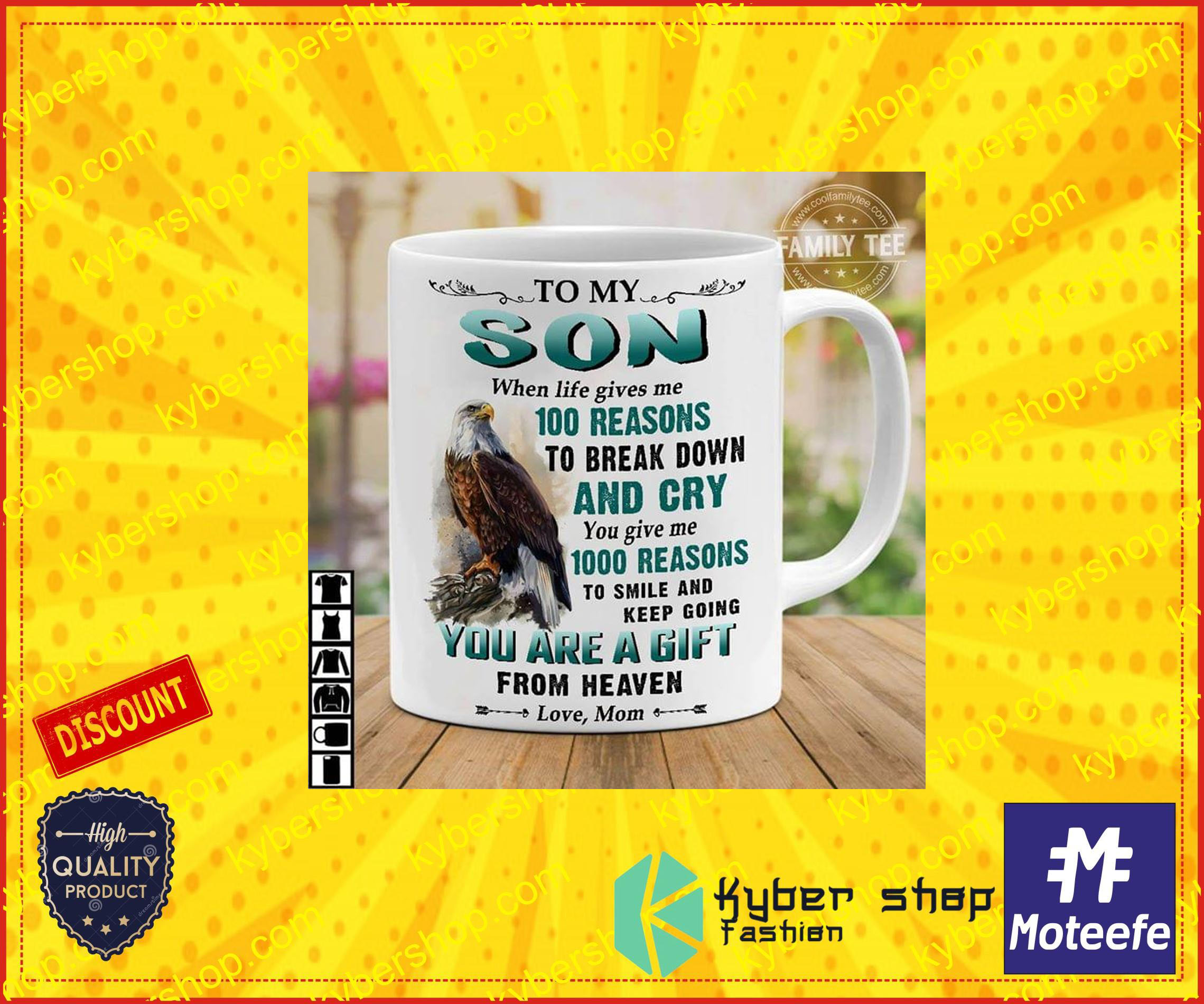 To my son when life gives me 100 reasons to break down and cry you give me 1000 reasons to smile and keep going you are a gift from heaven love, mom mug 3 To my son when life gives me reasons to break down and cry you give me reasons to smile and keep going you are a gift from heaven love mom mug
