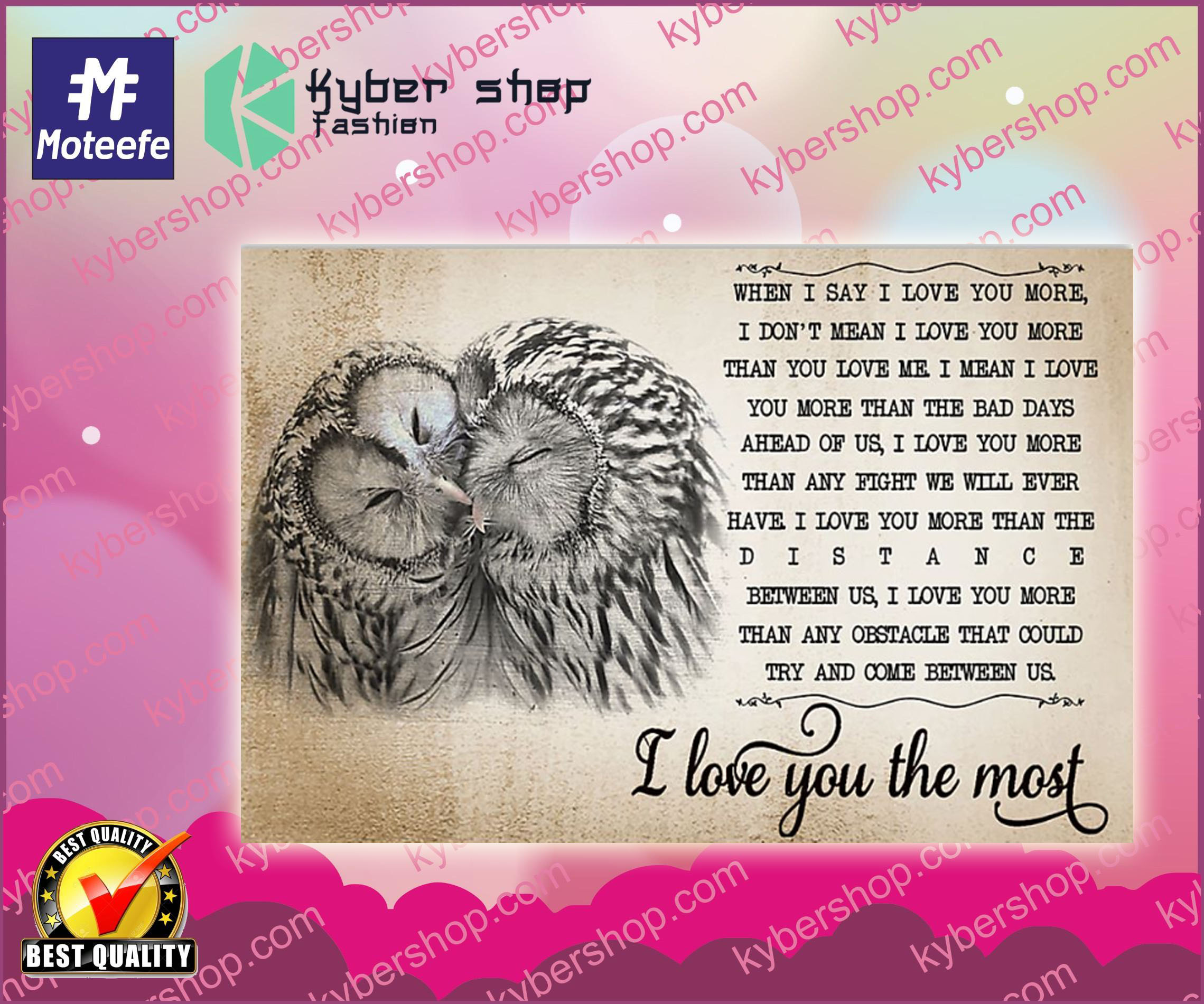 Owls I love you the most poster 3 Owls I love you the most poster