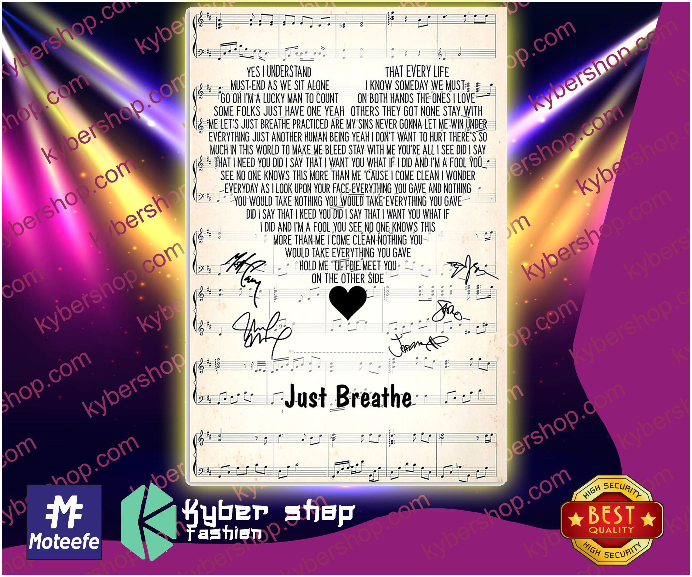 Just breathe lyric poster 5 Just breathe lyric poster