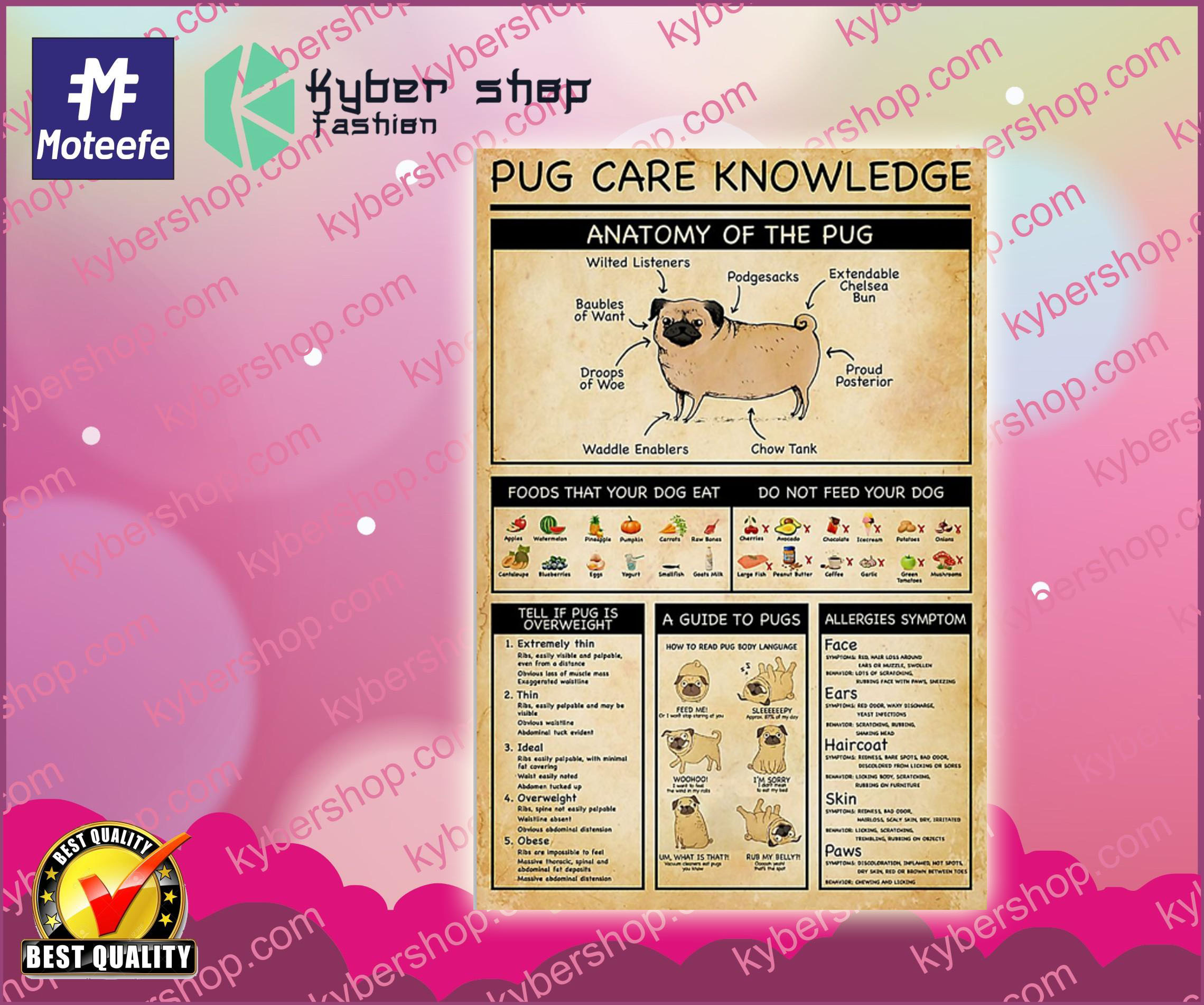 Pug care knowledge poster 2 Pug care knowledge poster