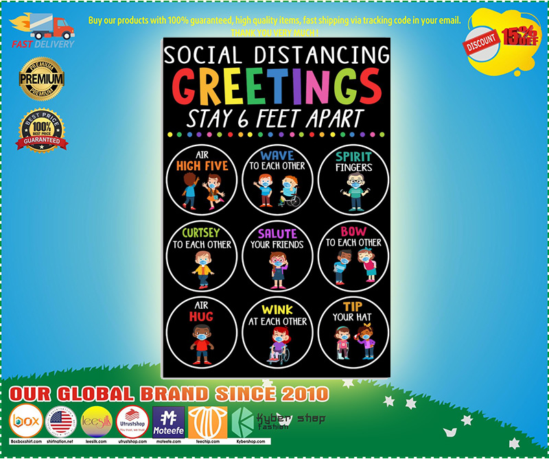 Social distancing greetings stay 6ft apart poster 5 Social distancing greetings stay ft apart poster