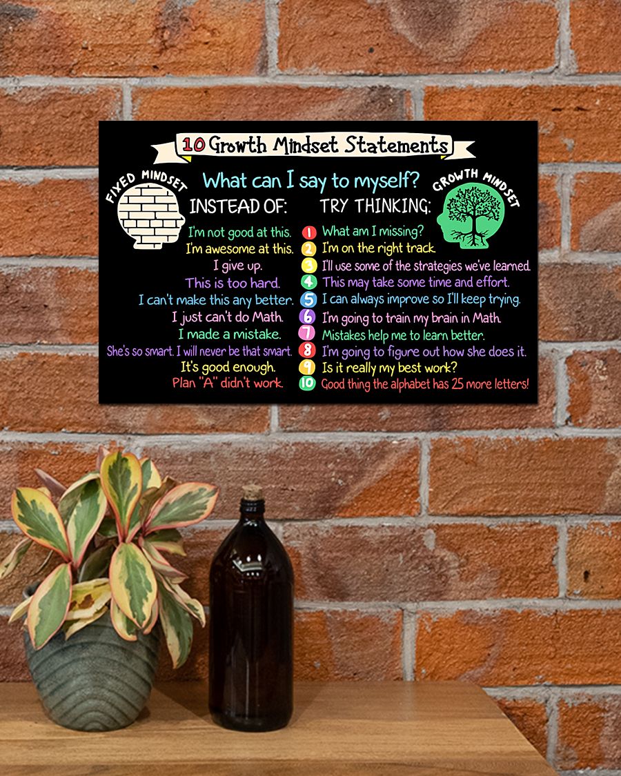 Teacher 10 Growth Mindset Statements Poster 4 Teacher Growth Mindset Statements Poster