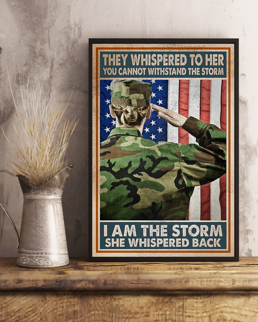 America flag Girl They whispered to her I am the storm she whispered back poster 2 America flag Girl They whispered to her I am the storm she whispered back poster