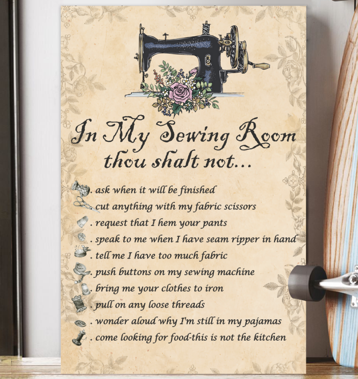 In my sewing room thou shalt not poster 2 In my sewing room thou shalt not poster
