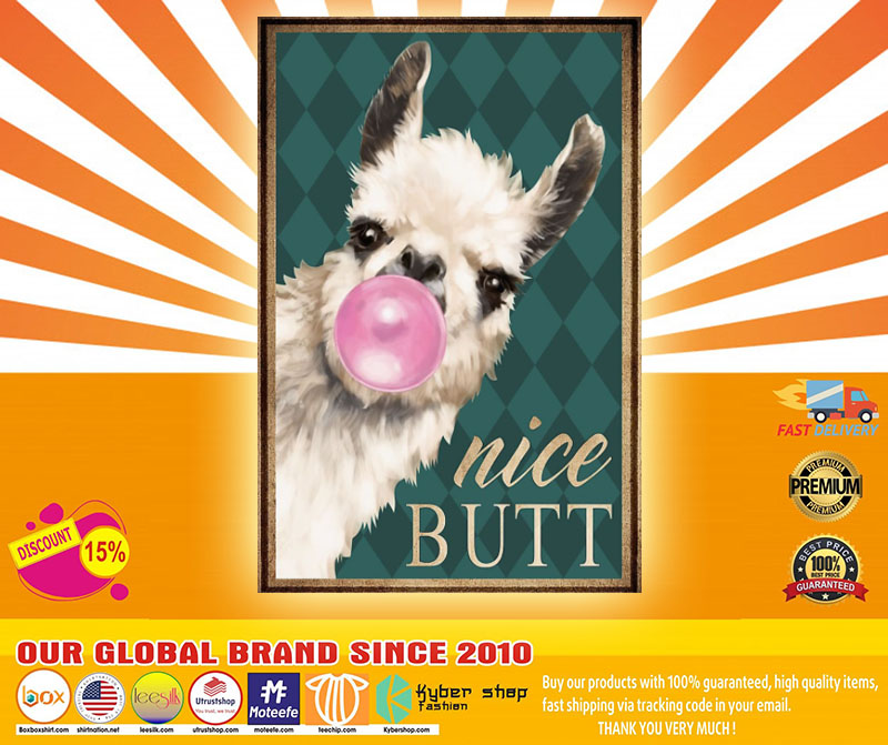 Llama Alpaca Nice butt Poster 2 Llama Alpaca Nice butt Poster