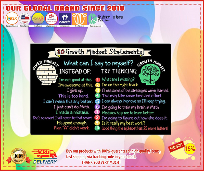 Teacher 10 Growth Mindset Statements Poster 2 Teacher Growth Mindset Statements Poster