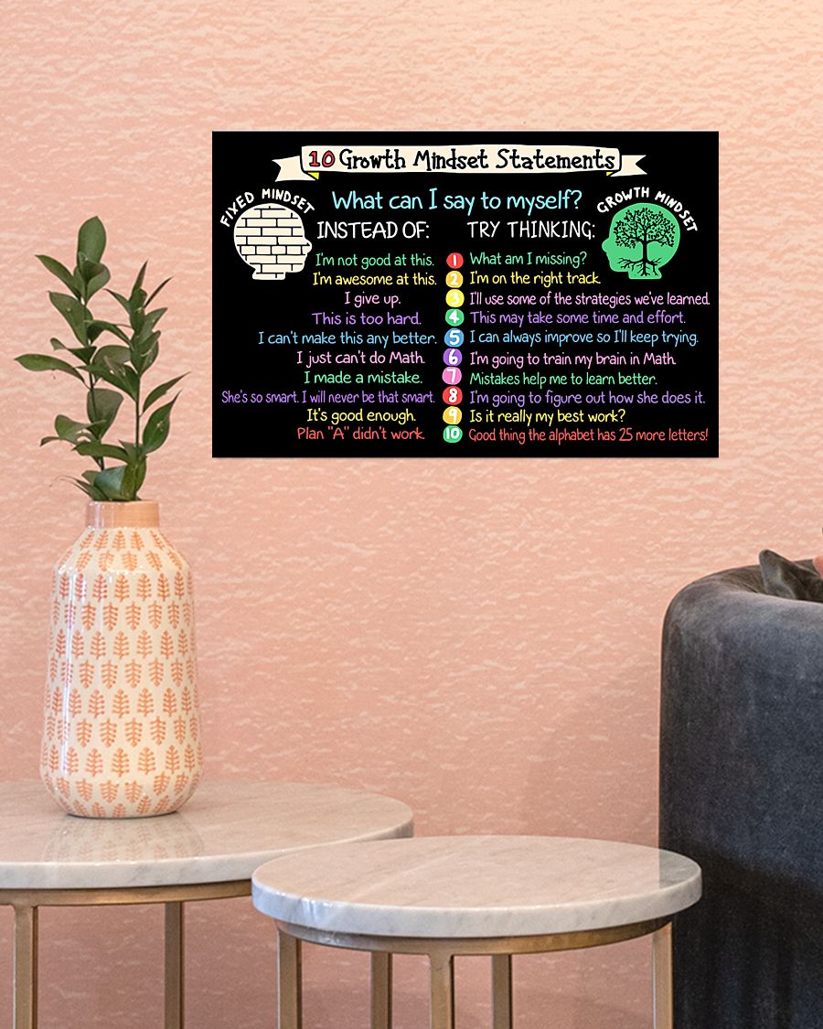 Teacher 10 Growth Mindset Statements Poster 3 Teacher Growth Mindset Statements Poster