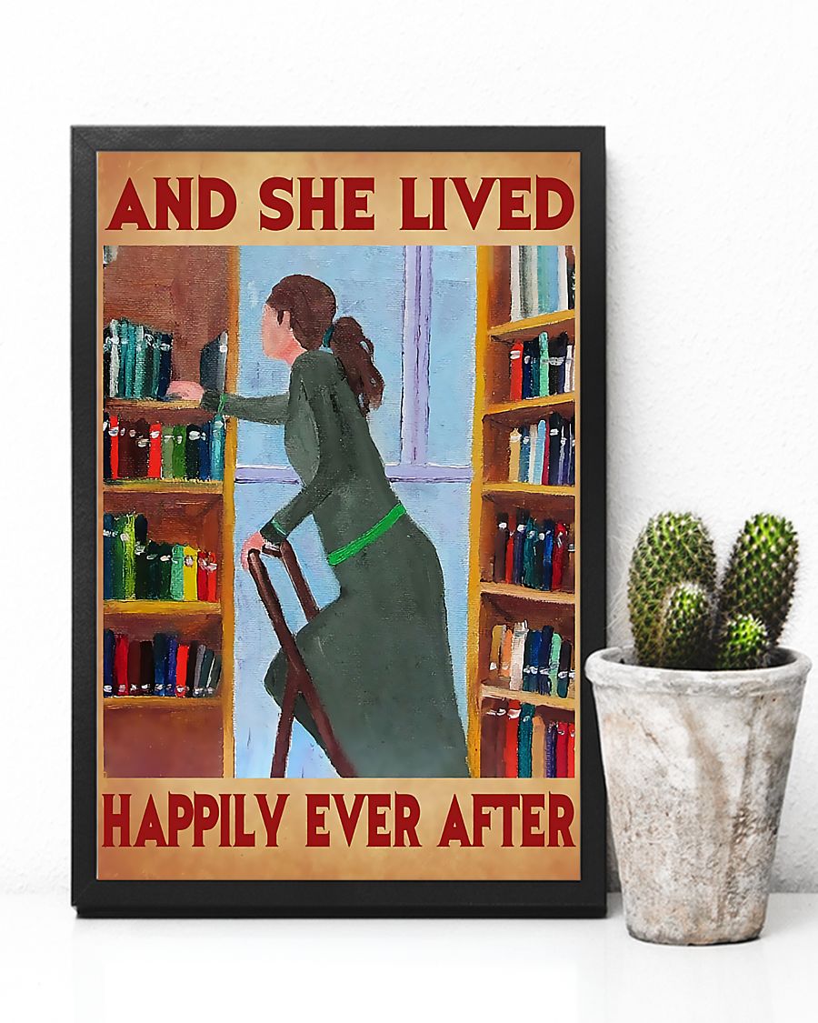 Librarian book and she lived happily ever after poster 2 Librarian book and she lived happily ever after poster
