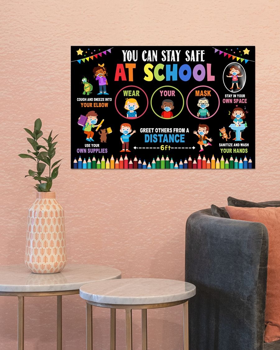 You can stay safe at school greet others from 6 feet poster 3 You can stay safe at school greet others from feet poster