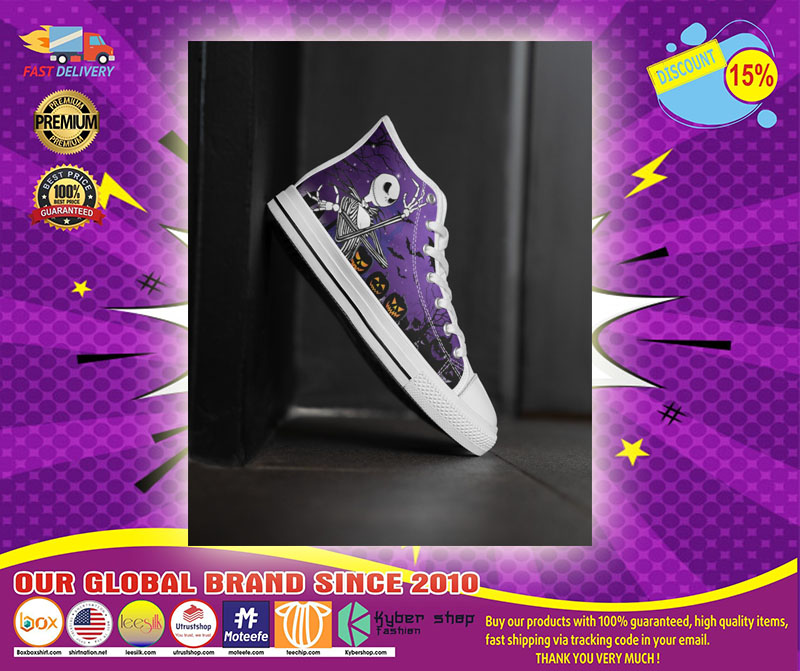 Halloween Jack skellington high top shoes 5 Halloween Jack skellington high top shoes