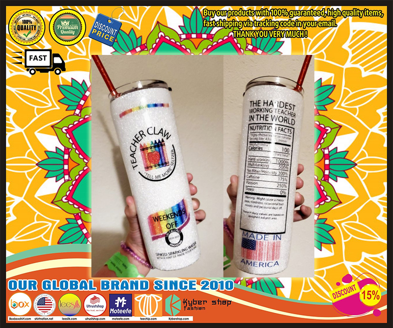 Teacher claw tell me more seltzer skinny tumbler 4 Teacher claw tell me more seltzer skinny tumbler