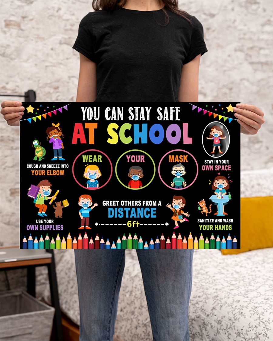 You can stay safe at school greet others from 6 feet poster 4 You can stay safe at school greet others from feet poster