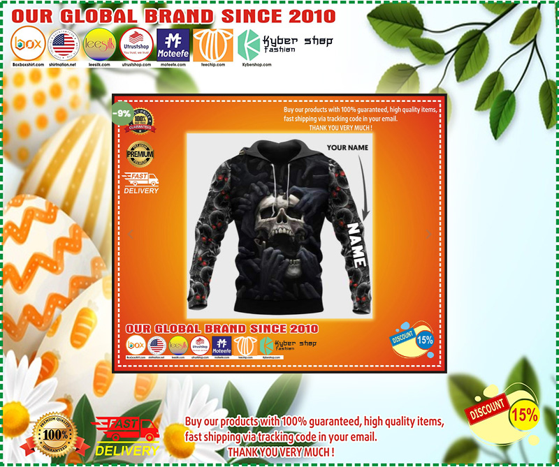 Red eyes screaming skull personalized custom name 3d hoodie 4 Red eyes screaming skull personalized custom name d hoodie