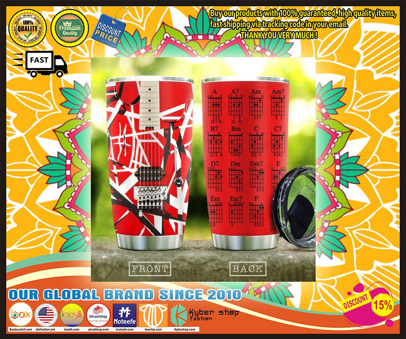 Red Guitar Chord Stainless Steel Tumbler 3 Red Guitar Chord Stainless Steel Tumbler