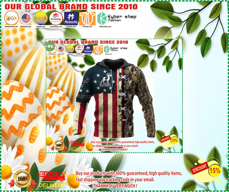 American flag deer hunting camo full printing 3D hoodie 4 American flag deer hunting camo full printing D hoodie