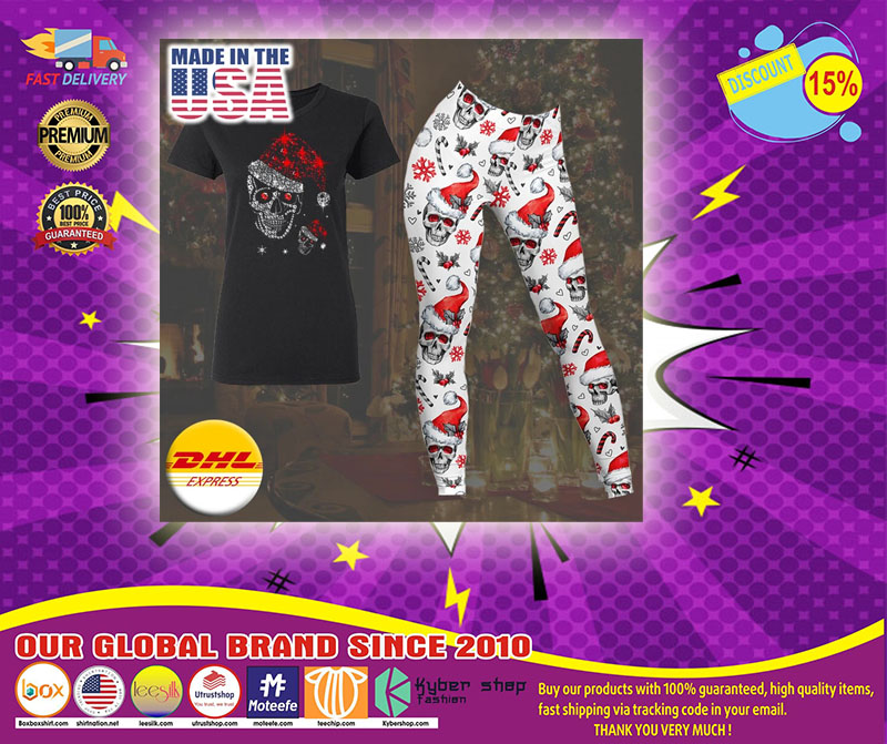 Just love skulls Xmas t-shirt and legging 5 Just love skulls Xmas t shirt and legging