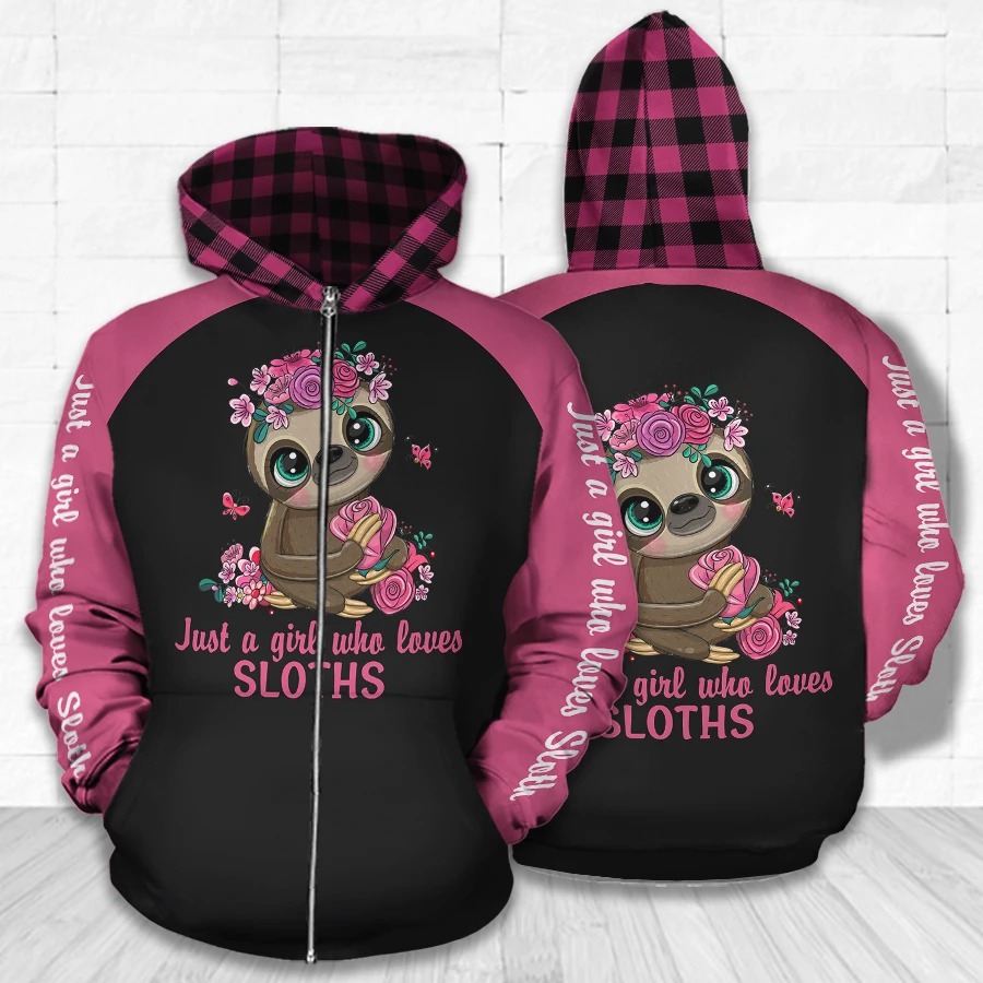Just a girl who loves sloths hoodie and legging 3 Just a girl who loves sloths hoodie and legging