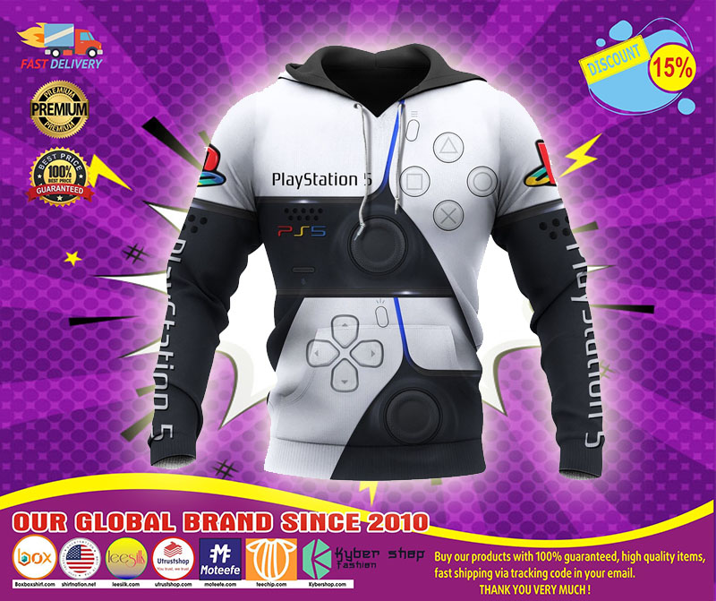 Playstation 5 3D full print hoodie 5 Playstation D full print hoodie