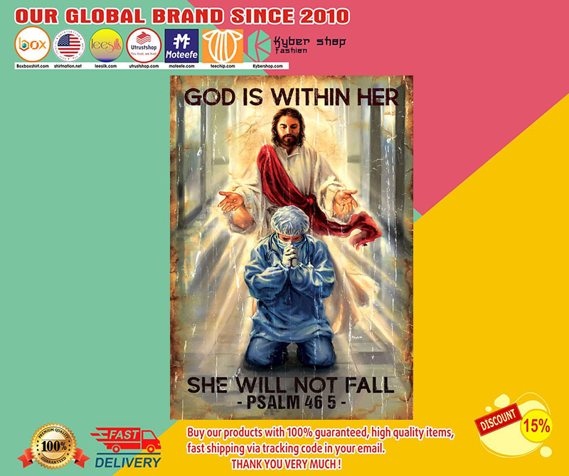 Nurse God is within her she will not fall poster 2 Nurse God is within her she will not fall poster