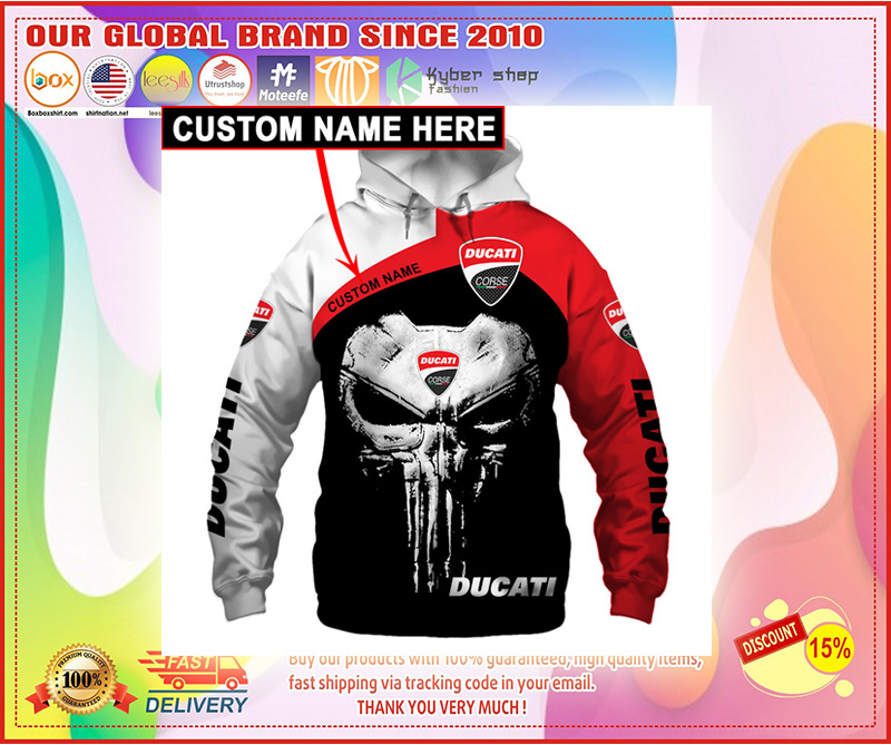 Skull Ducati corse 3d hoodie custom personalized name 4 Skull Ducati corse d hoodie custom personalized name