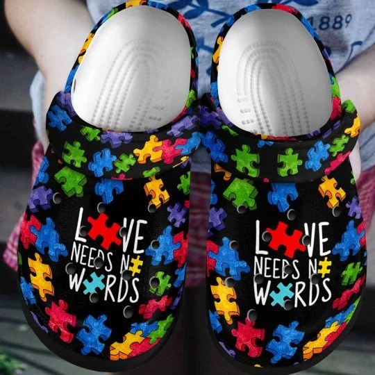 Autism Love Needs No Word croc shoes crocband 11 Autism Love Needs No Word croc shoes crocband