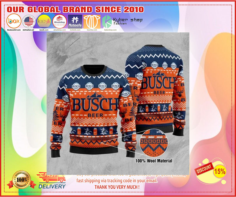 Busch Light Wool Ugly Christmas Sweater 5 Busch Light Wool Ugly Christmas Sweater