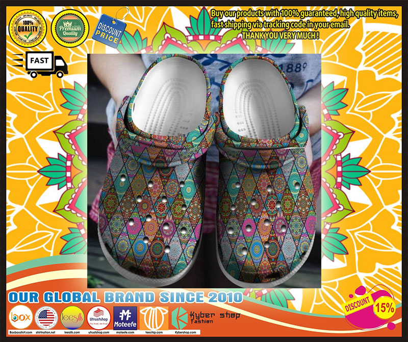 Hippie Texture Flower croc shoes crocband 2 Hippie Texture Flower croc shoes crocband
