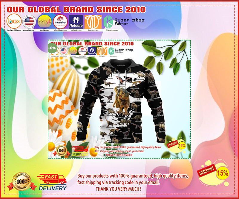 Dinosaur art 3D all over printed hoodie 2 Dinosaur art D all over printed hoodie