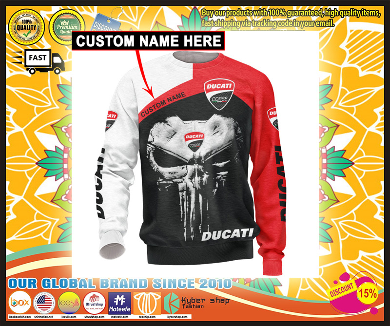 Skull Ducati corse 3d hoodie custom personalized name 3 Skull Ducati corse d hoodie custom personalized name and long sleeve