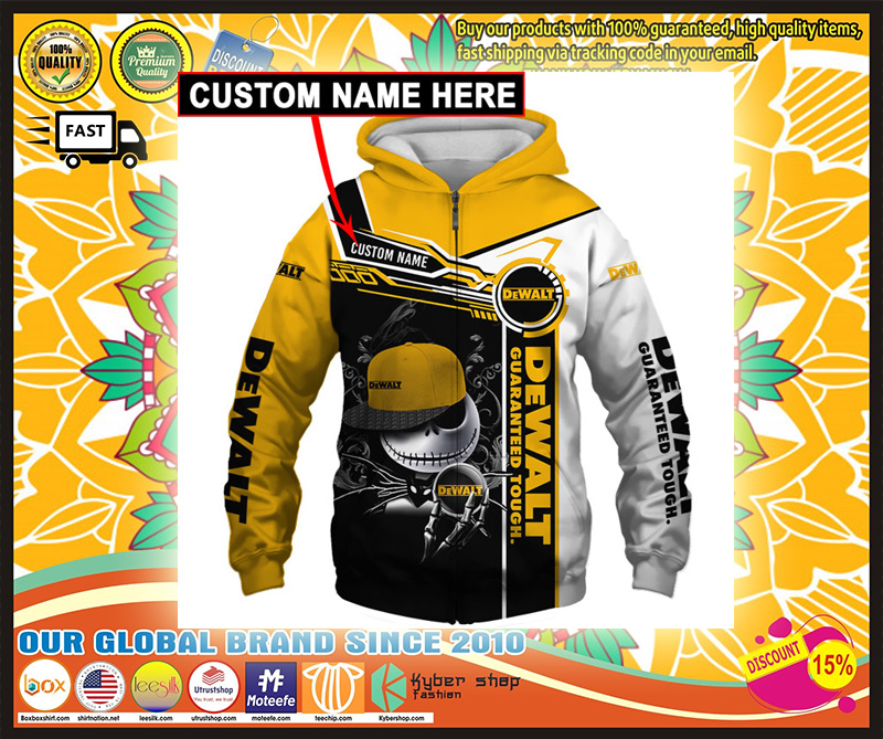 Jack Skellington Dewalt guaranteed tough hoodie custom name 2 Jack Skellington Dewalt guaranteed tough hoodie custom name and zip hoodie