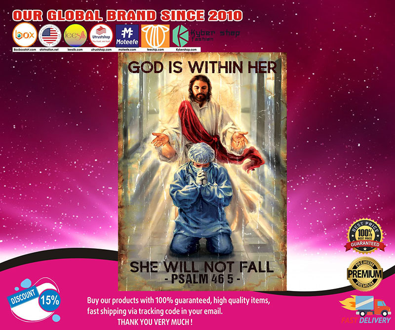 Nurse God is within her she will not fall poster 3 Nurse God is within her she will not fall poster