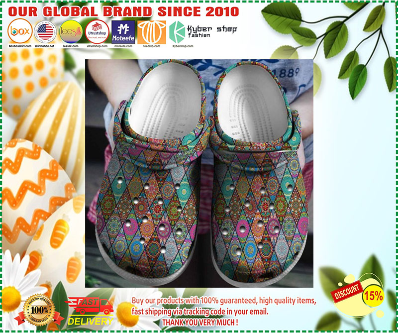 Hippie Texture Flower croc shoes crocband 4 Hippie Texture Flower croc shoes crocband