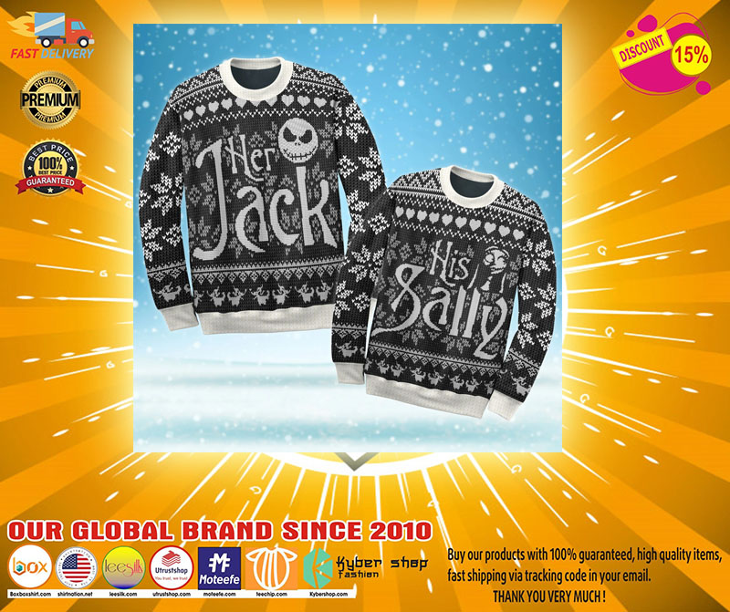 Her Jack and His Sally ugly Christmas Sweater 2 Her Jack and His Sally ugly Christmas Sweater