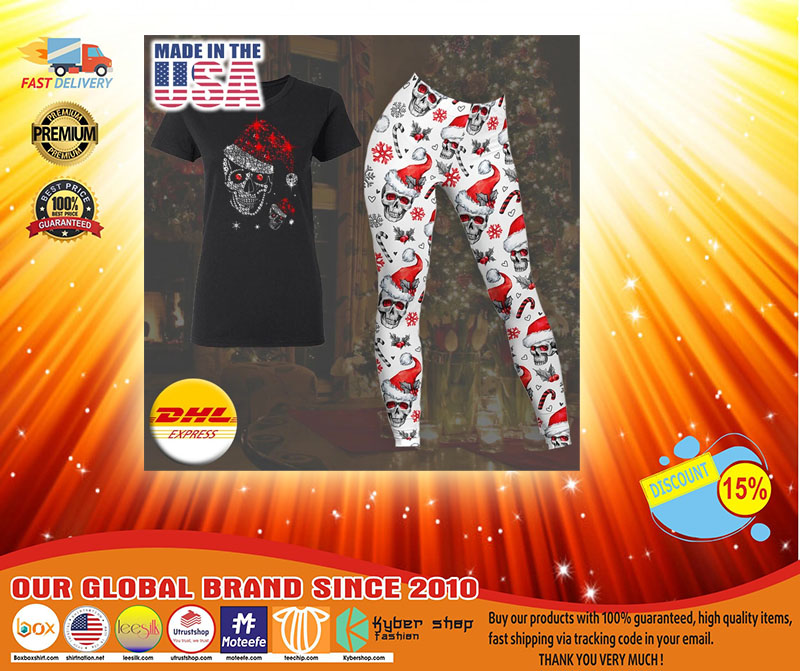 Just love skulls Xmas t-shirt and legging 3 Just love skulls Xmas t shirt and legging