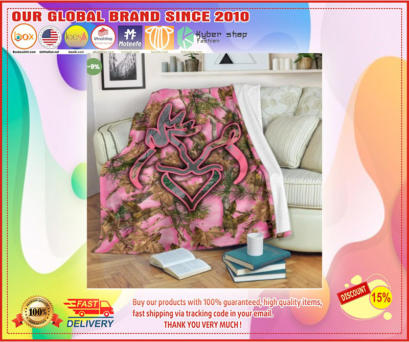 Her buck his doe pink camo blanket 2 Her buck his doe pink camo blanket