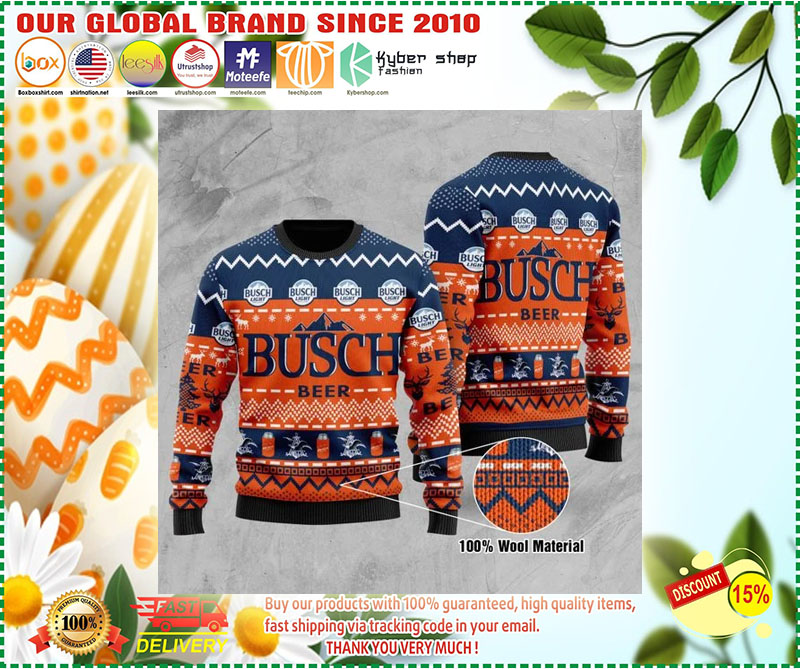 Busch Light Wool Ugly Christmas Sweater 4 Busch Light Wool Ugly Christmas Sweater