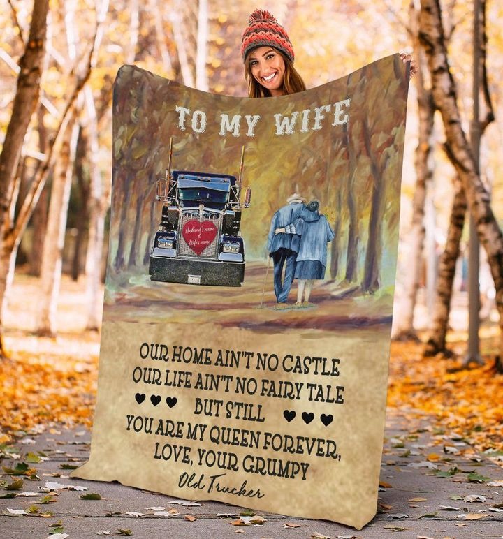 To my wife our home ain't no castle custom personalized name blanket 2 To my wife our home aint no castle custom personalized name blanket