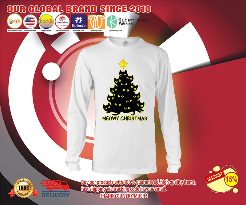 Meowy Christmas sweatshirt, hoodie 3 Meowy Christmas sleeve