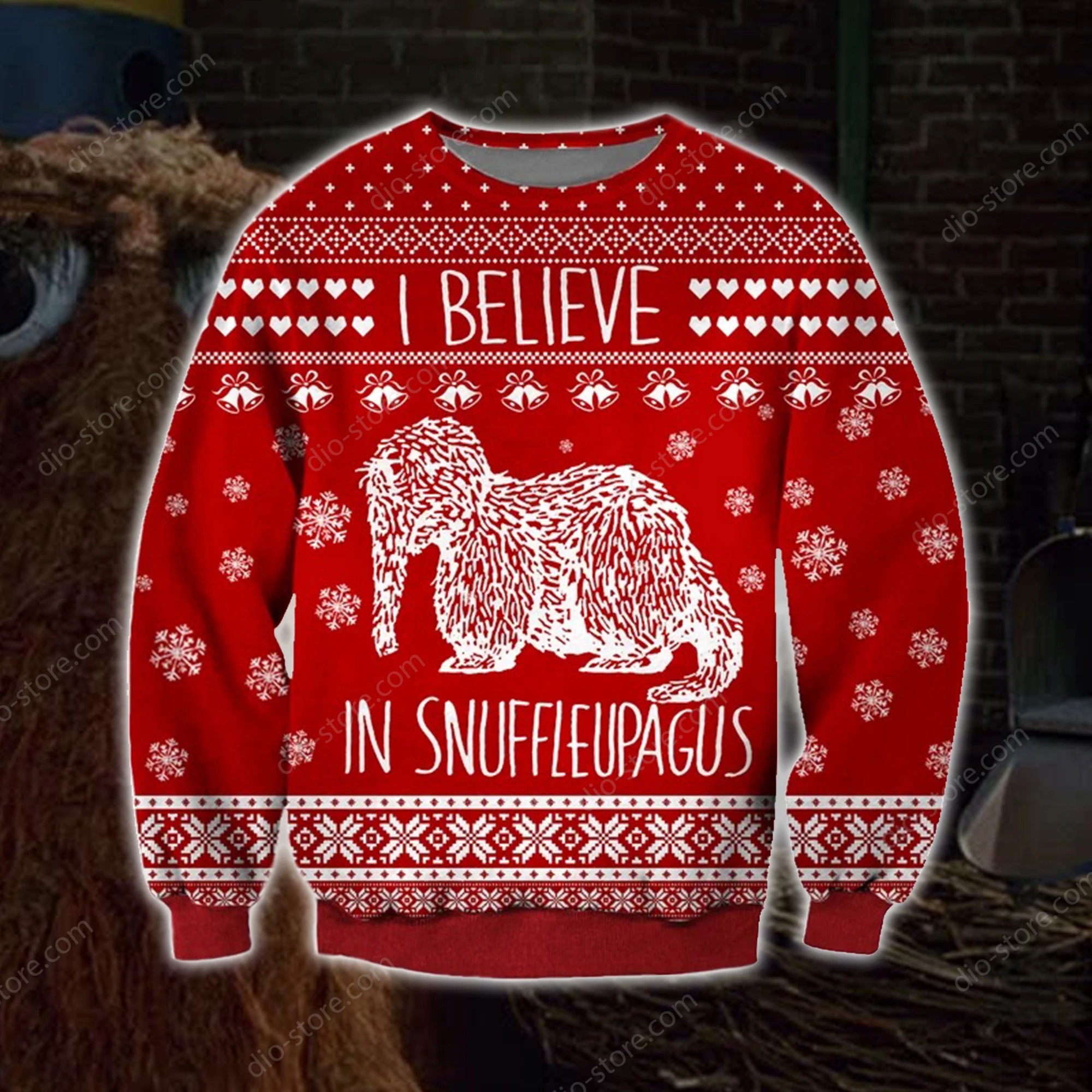 MR. SNUFFLEUPAGUS KNITTING PATTERN UGLY CHRISTMAS SWEATER