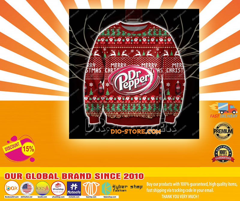3D print knitting pattern DR pepper print ugly christmas sweater 2 D print knitting pattern DR pepper print ugly christmas sweater
