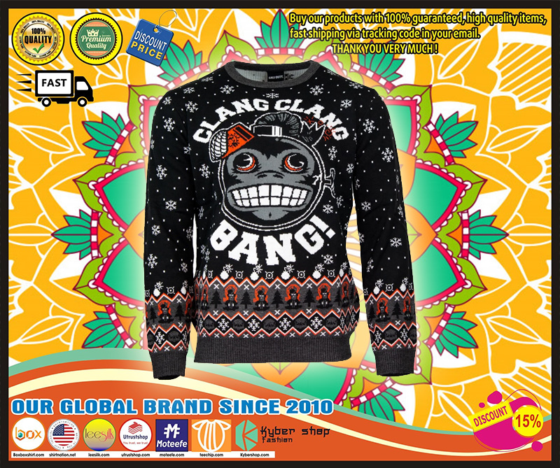 Clang Clang call of duty monkey bomb bang ugly chrismas sweater 2 Clang Clang call of duty monkey bomb bang ugly chrismas sweater