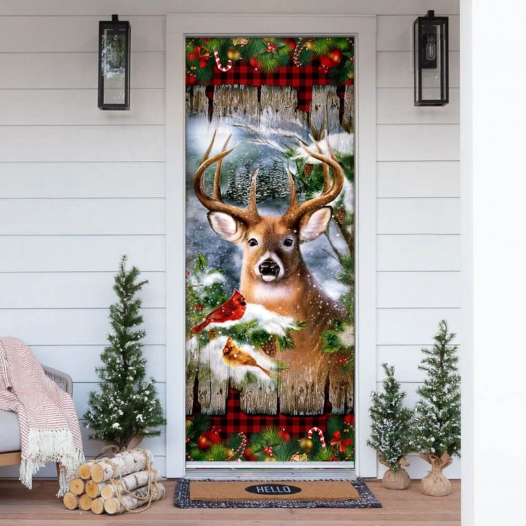 Deer Christmas Door Cover 1 Deer Christmas Door Cover