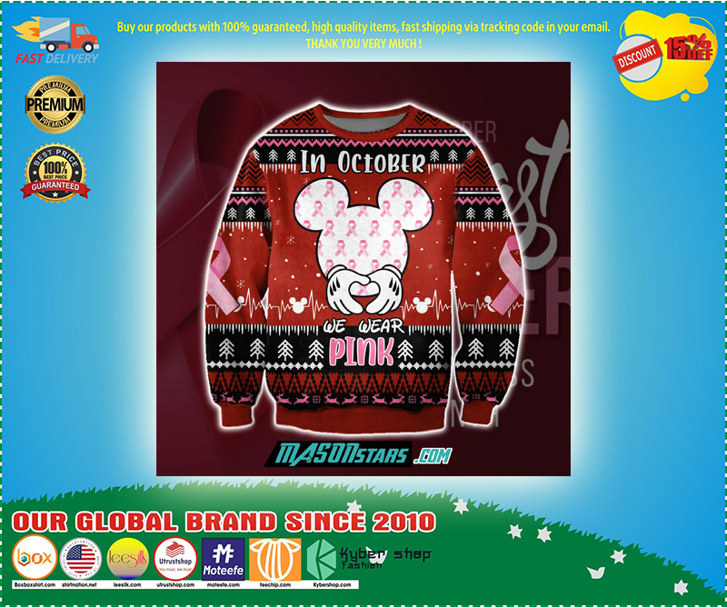 CANCER WE WEAR PINK 3D PRINT UGLY CHRISTMAS SWEATER 4 CANCER WE WEAR PINK D PRINT UGLY CHRISTMAS SWEATER
