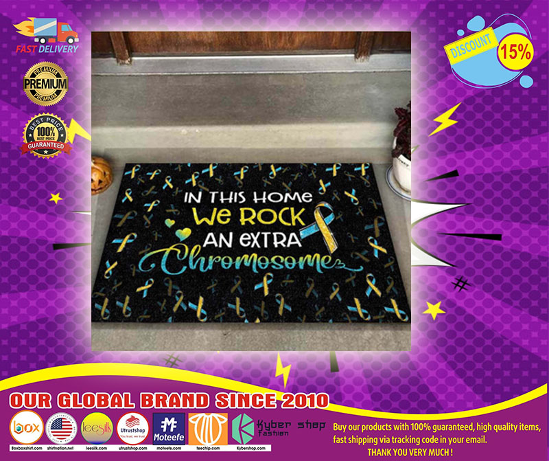 In this home we rock an extra chromosome doormat 2 In this home we rock an extra chromosome doormat