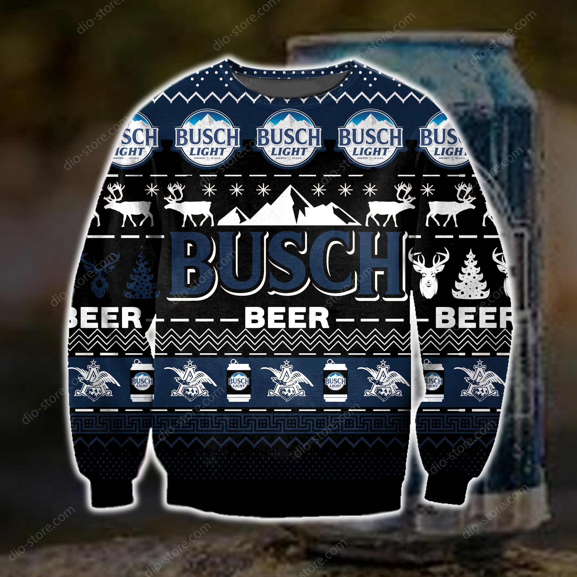 Darkbuschbeerknittingpatterndprintuglychristmassweater