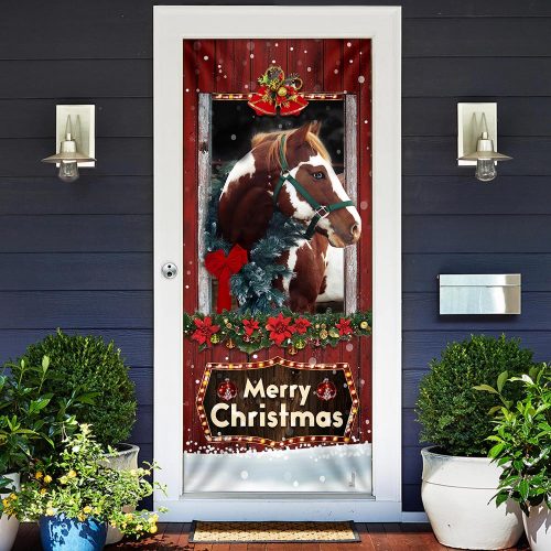 Christmas Horse Door Cover
