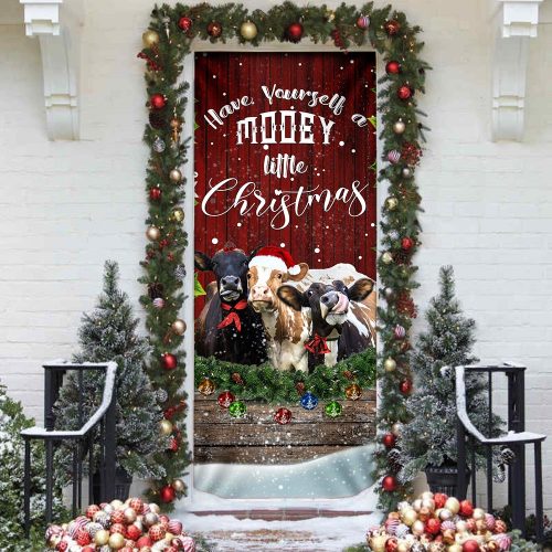 Cattle Christmas Door Cover 3 Cattle Christmas Door Cover
