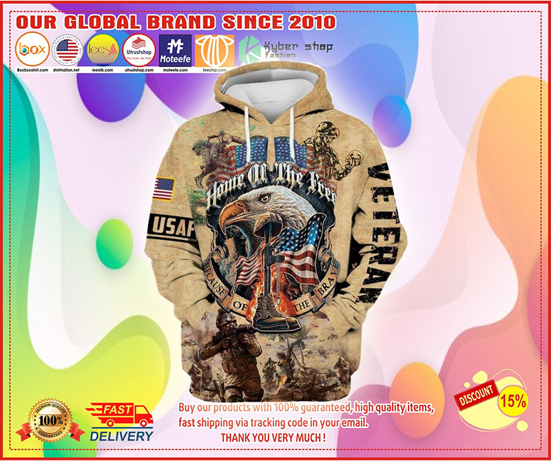 Home of the free because of the brave Eagles American flag 3D hoodie 2 Home of the free because of the brave Eagles American flag D hoodie