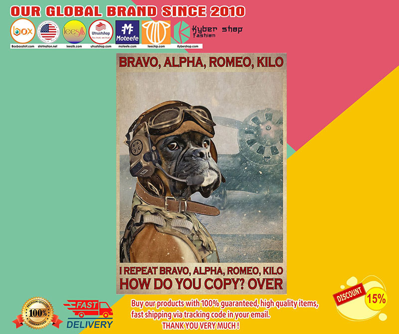 Boxer dog Pilot bravo alpha romeo kilo poster 3 Boxer dog Pilot bravo alpha romeo kilo poster
